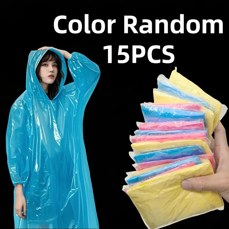 Emergency Poncho Rain - 15/30 Pezzi di Poncho Impermeabili Trasparenti